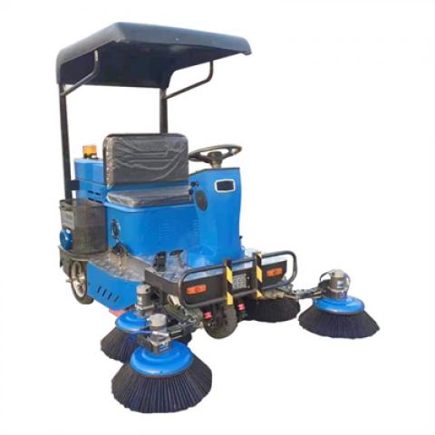 Electric tricycle car 180L Trash bin capacity road cleaning truck High-power dust suction fan walk behind road cleaning machine
