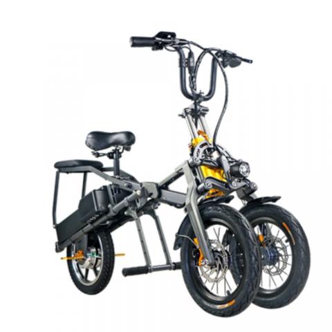 New reverse three wheeled portable folding electric kick scooter dual battery parent-child bike city cycling shopping pick-up and drop off children's one second folding electric bike