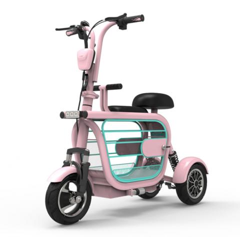 New urban parent-child pet folding three wheeled electric kick scooter automotive lithium battery electric bike with storage basket