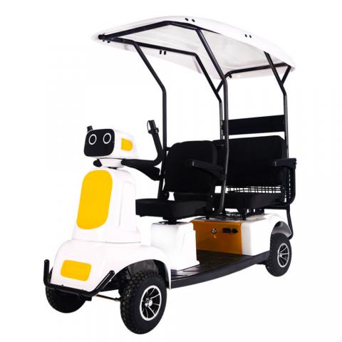 600W Brushless Motor Fast Charging Mobile Phone Control Smart Display Screen Golf Course Scenic Area Sightseeing Factory Airport Patrol Electric Four Wheel Scooter