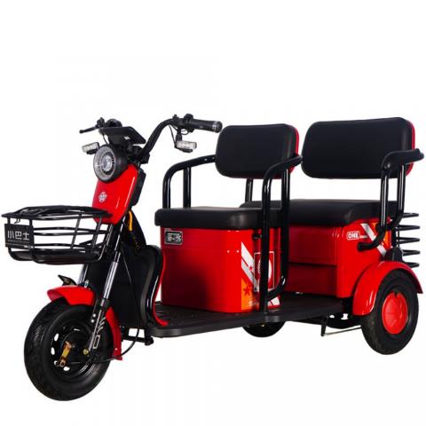 Three seater dual use of passenger freight strong power front rear dual shock absorption intelligent anti-theft button start electric three wheel scooter